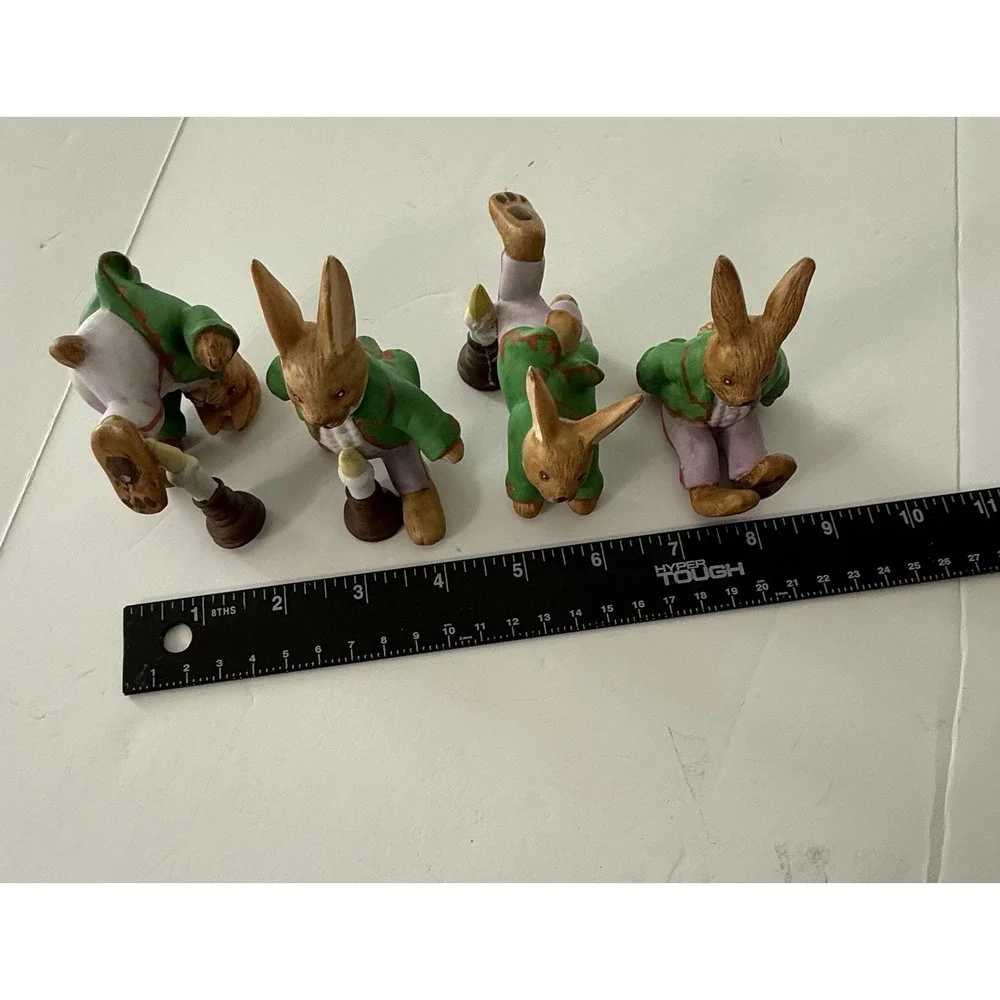 Vintage Shafford Jack Be Nimble Bunny‎ Figurines 4-Piece Set Mother Goose